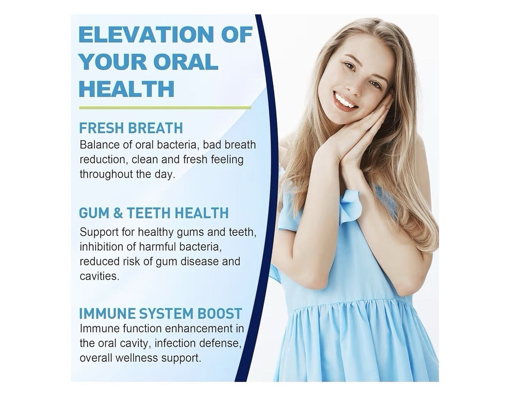 Mswkeou Oral Probiotics for Mouth Bad Breath for Adults 11 Billion CFU 60Lozenge