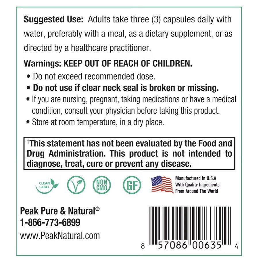 Peak Pure & Natural Peak Prostate Support Natural Supplement for Men 90 Capsules