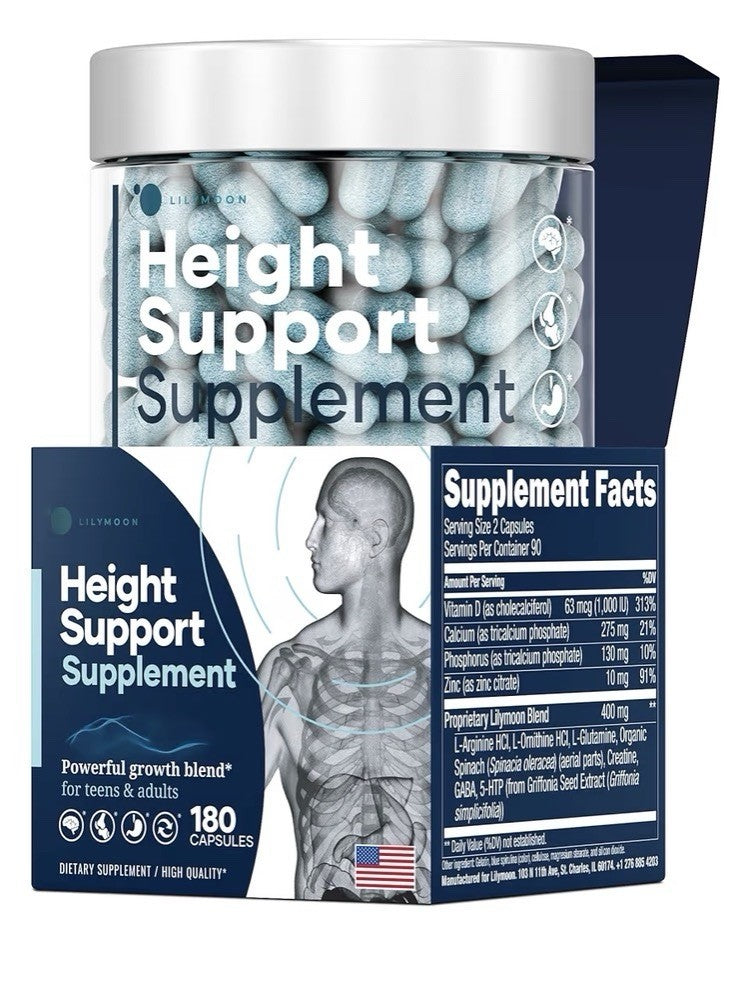 LM LILYNUTRAMOON Height Support Supplement  Powerful Growth Tens & Adults 180cap