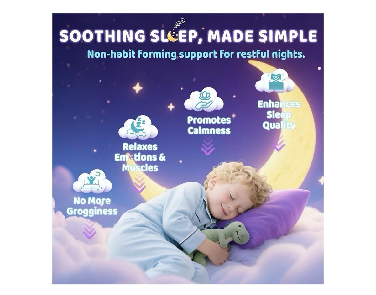 ELLAMENTZ Kids Sleep Chelated Magnesium Vitamin B6 D3 MelatoninFree 2 Pack