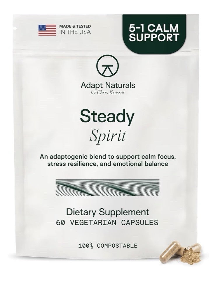 Adapt Naturals Steady Spirit Adaptogenic Blend Calm Focus Stress Emotional 60cap