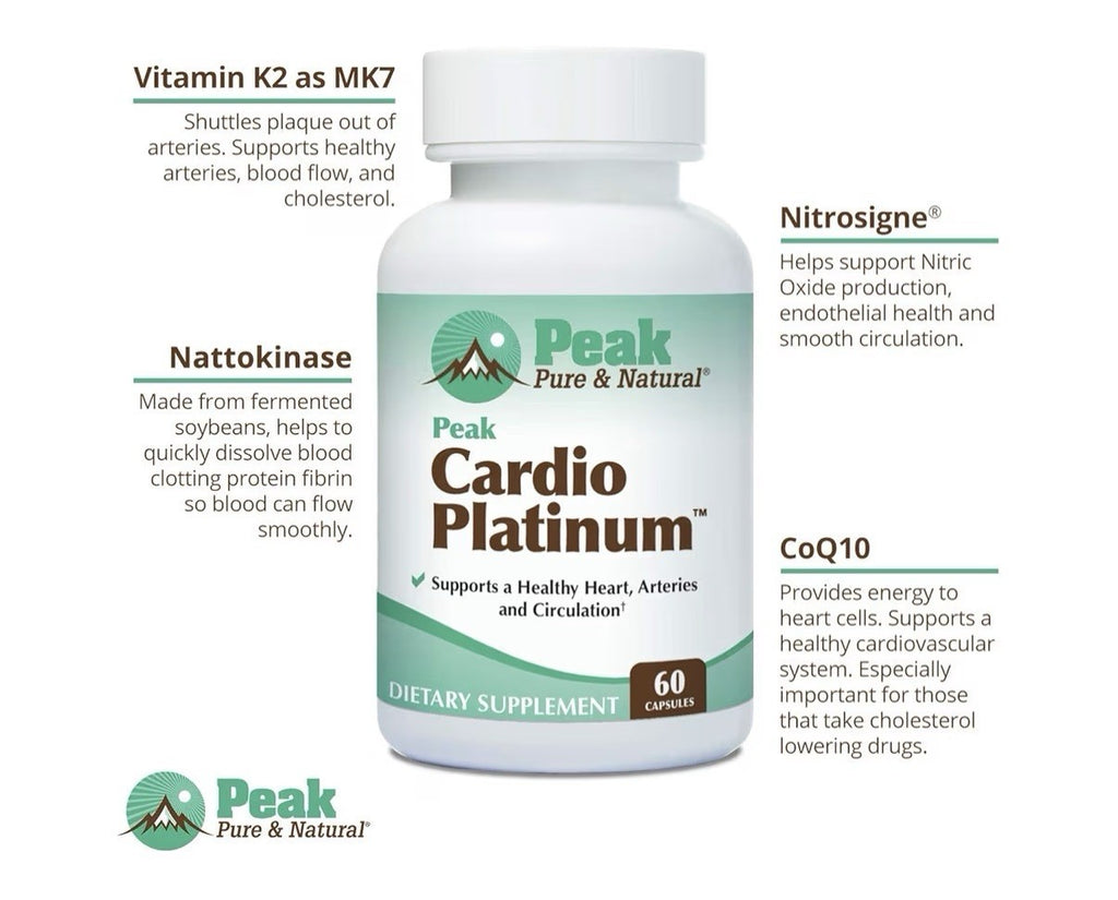 Peak Pure & Natural Peak Cardio Platinum Healthy Heart Arteries Circulation 2Pck