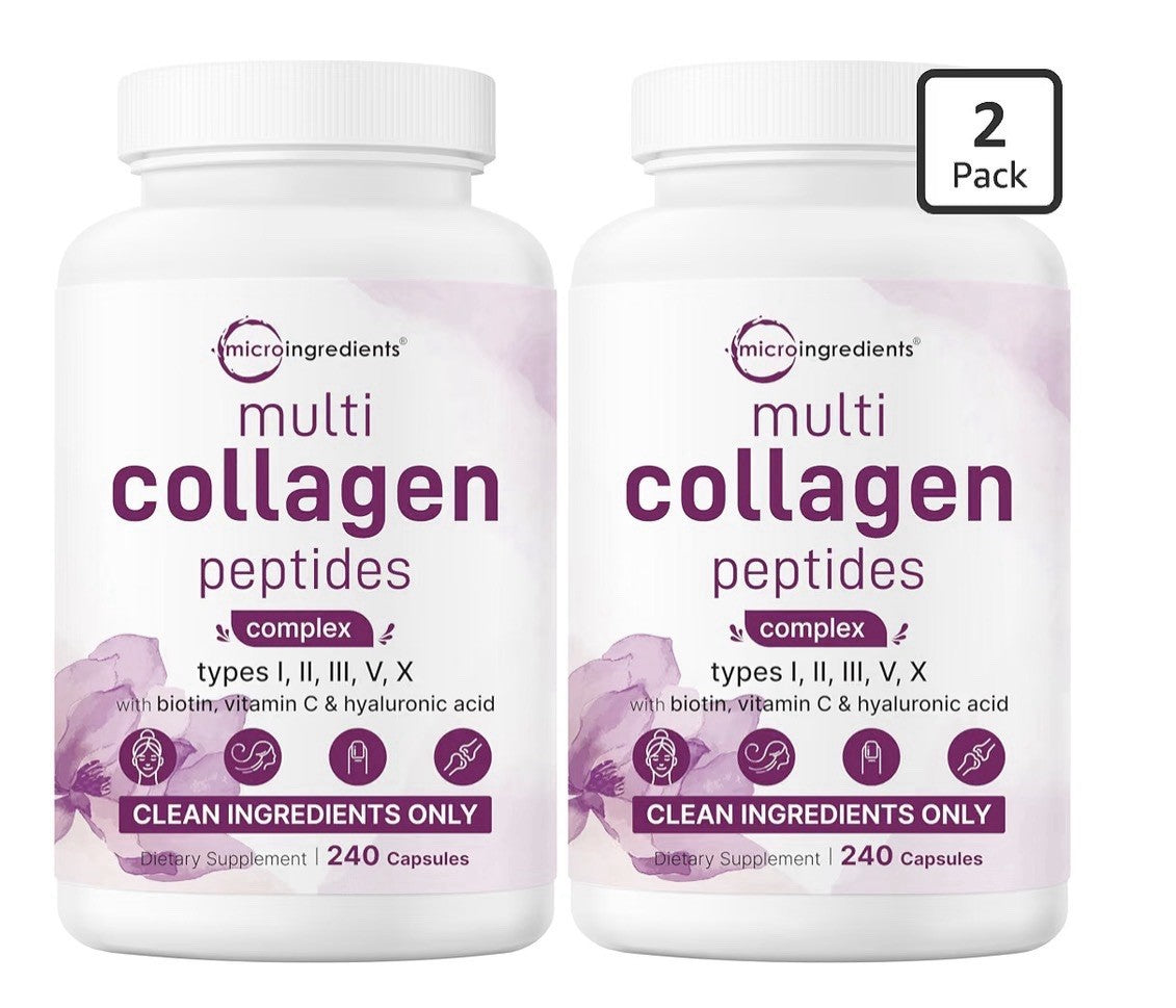 2 Pack Micro Ingredients Multi Collagen Peptides Complex Type I, II, III, V, X