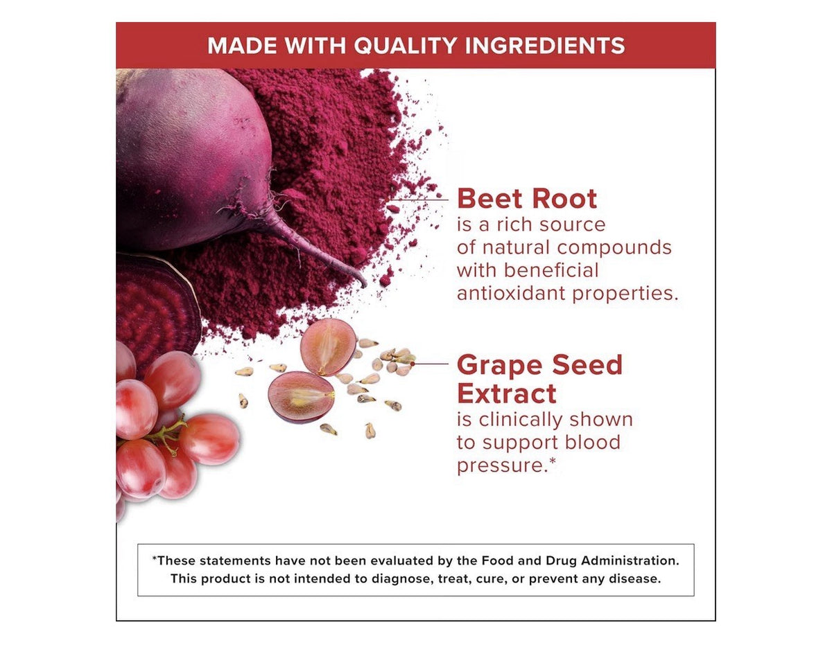 Qunol Blood Pressure Support Beet with CoQ10 Heart Circulation Health 60 Chews