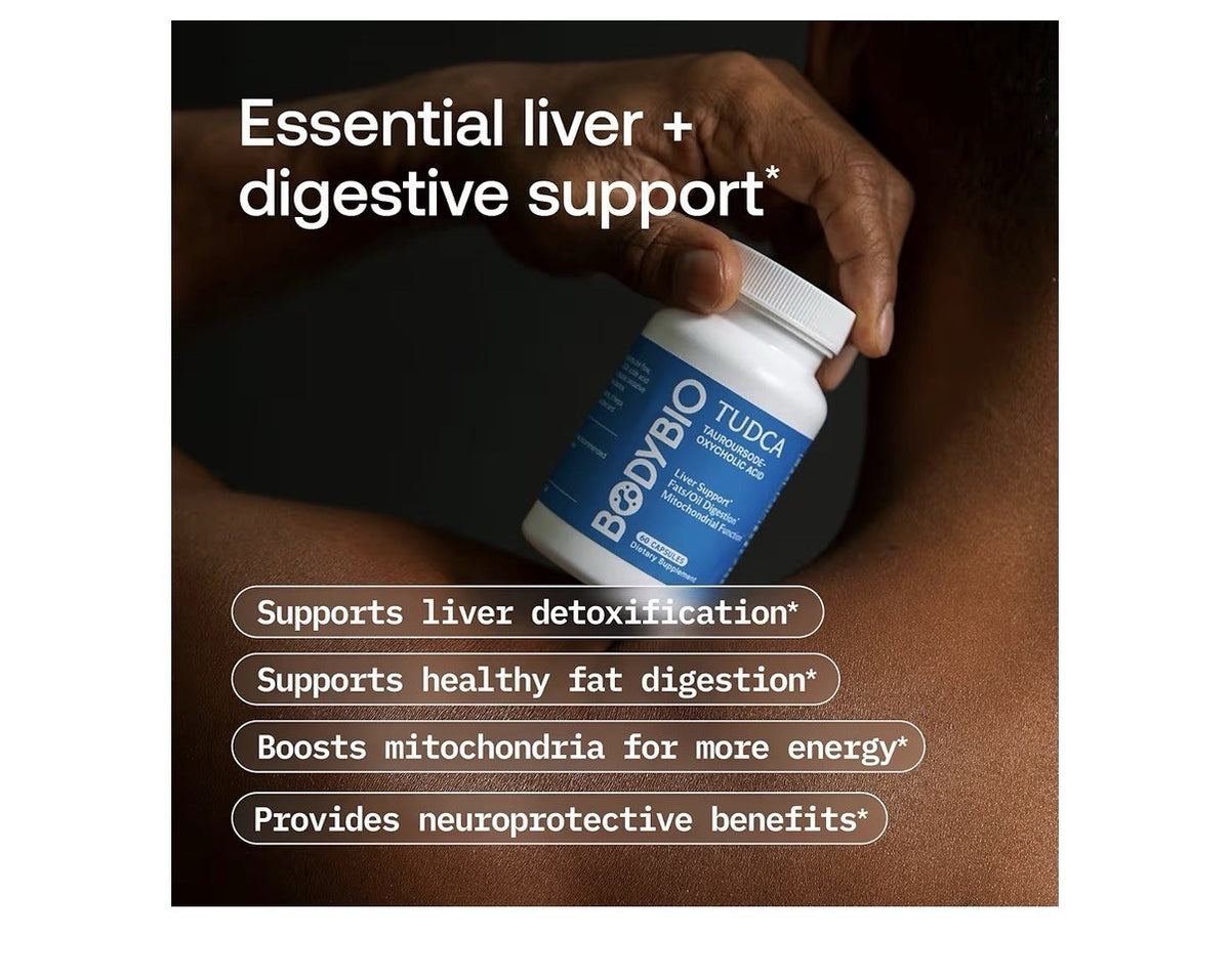BodyBio TUDCA Pure Tauroursodeoxycholic Acid Supplement Liver Detox Fat Metab