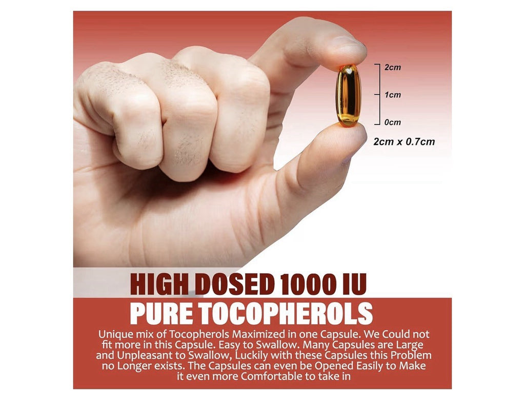 Procapsin Vitamin E IU Ultra Tocopherol 1000 IU Vegan All 4 Tocopherols 60 Caps