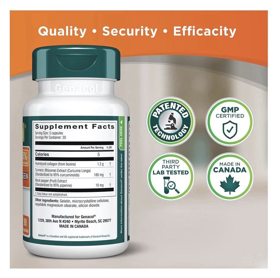Genacol Turmeric Curcumin AminoLock Collagen Joint Health Antioxidant 90 Capsule