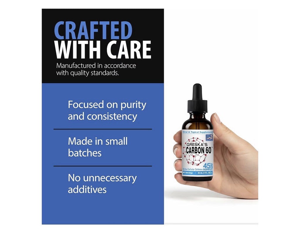 Greska's Carbon 60 in Organic Sunflower Oil Health Energy Vitality 45 Day Supply