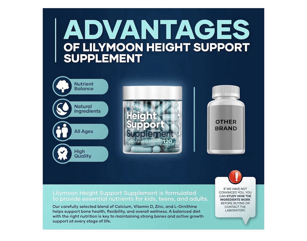 LM LILYNUTRAMOON Height Support Supplement  Powerful Growth Tens & Adults 120cap
