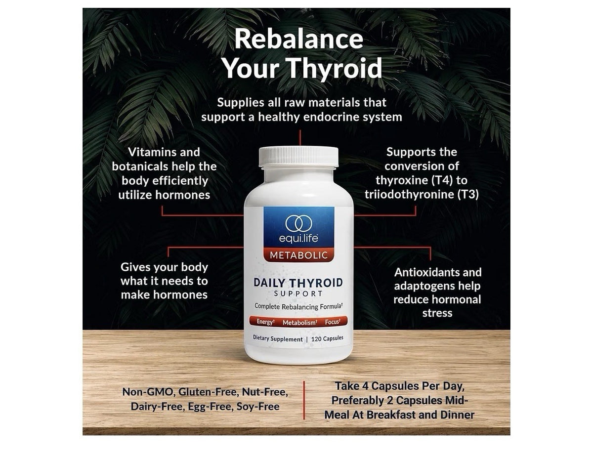 Equilife Metabolic Daily Thyroid Support Energy Focus for Women and Men 120Caps