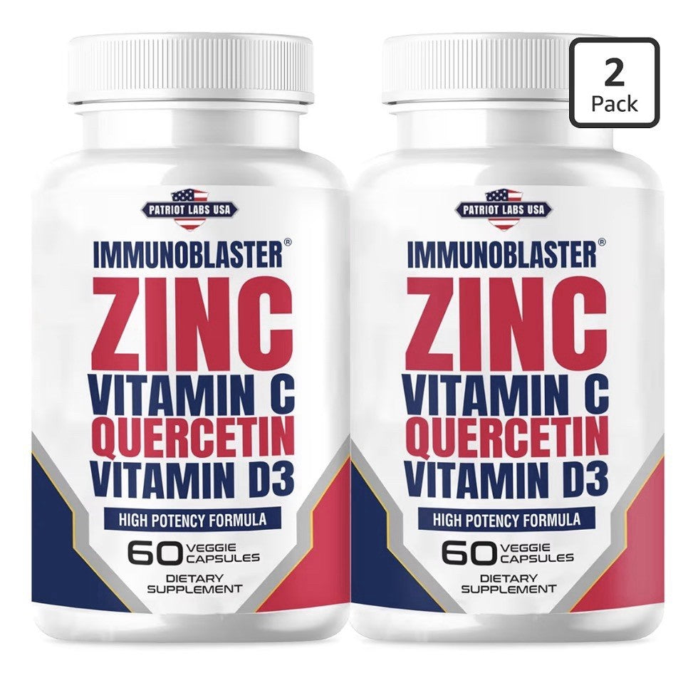 IMMUNO BLASTER Zinc Quercetin Vitamin C, D3 Antioxidant Immune Support 2 Packs