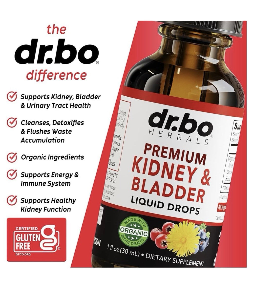 dr.bo Herbals Kidney&Bladder Liquid Drops Renal Kidney Cleanse Detox Urinary 1oz