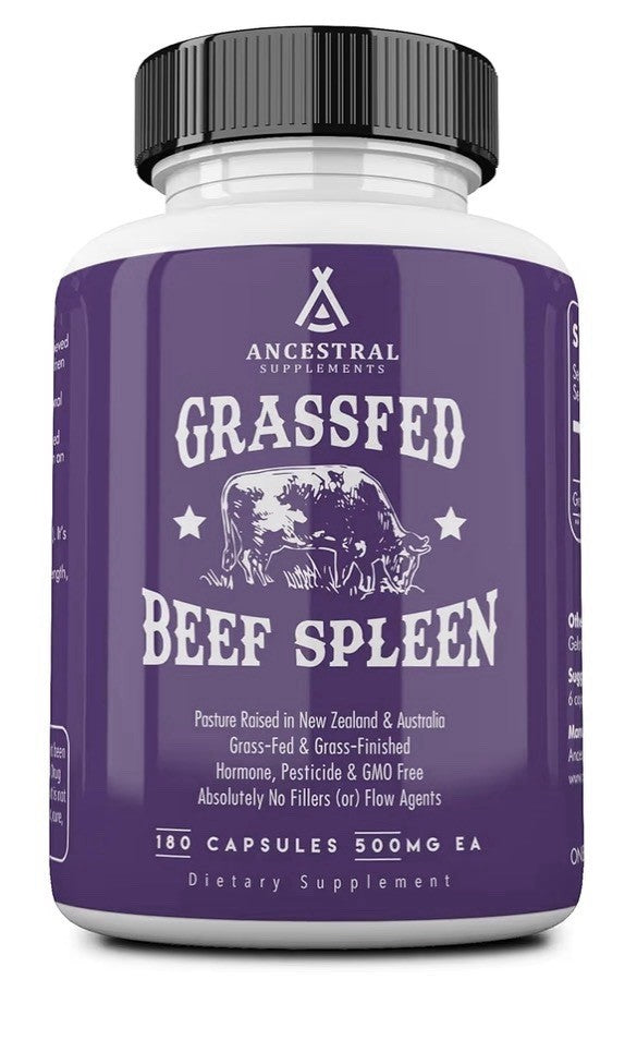 2 Pack Ancestral Supplements Beef Spleen Grass Fed Supplement Pasture Raised