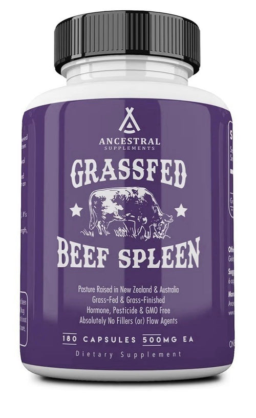 2 Pack Ancestral Supplements Beef Spleen Grass Fed Supplement Pasture Raised