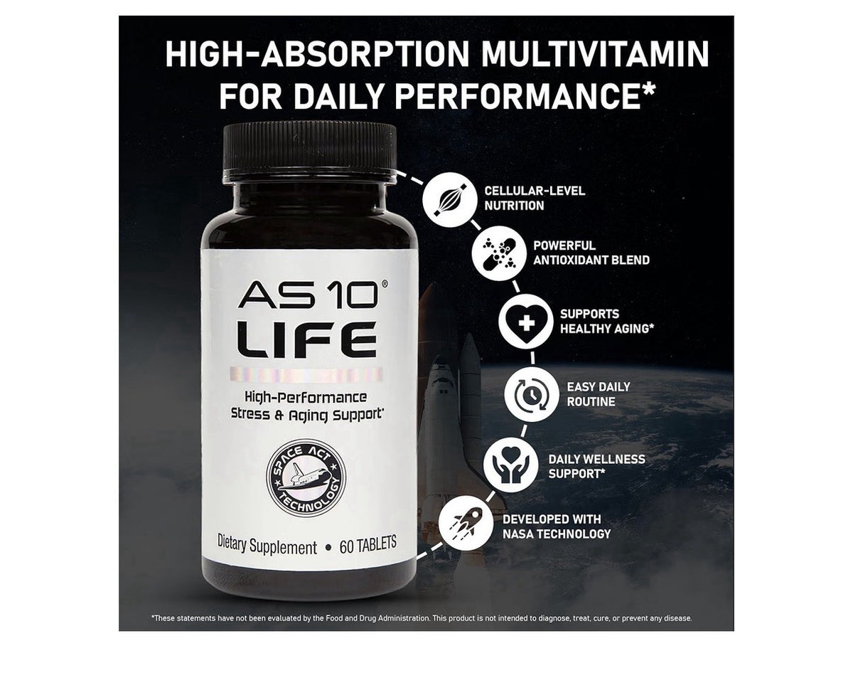 Nugevity AS 10 Life Stress Aging Immune Support and Anti Aging Supplement 60Tabs