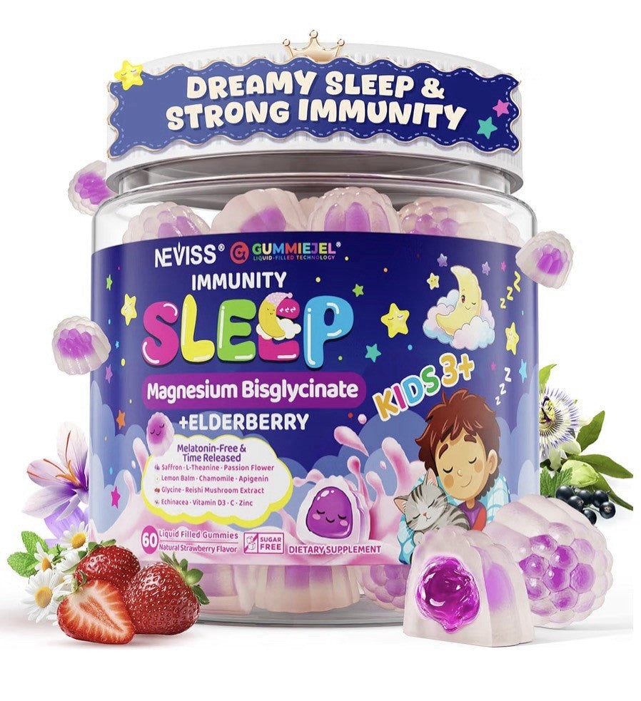Neviss Kids Immunity Sleep Kids 3+ Magnesium Bisglycinate Calm Sleep 60 Gummies