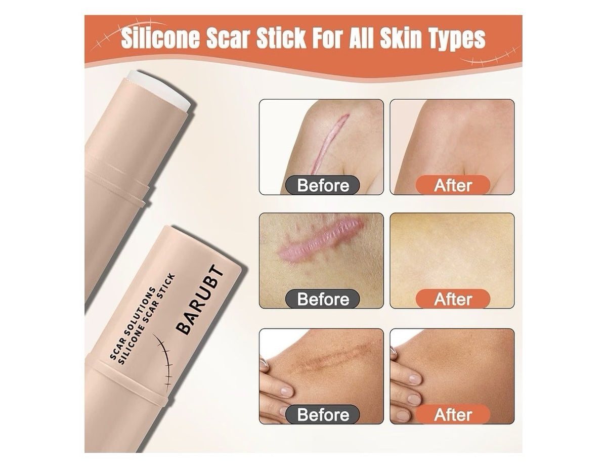 2 Pack BARUBT Scar Solutions Silicone Scar Stick All Skin Types New Old Scars