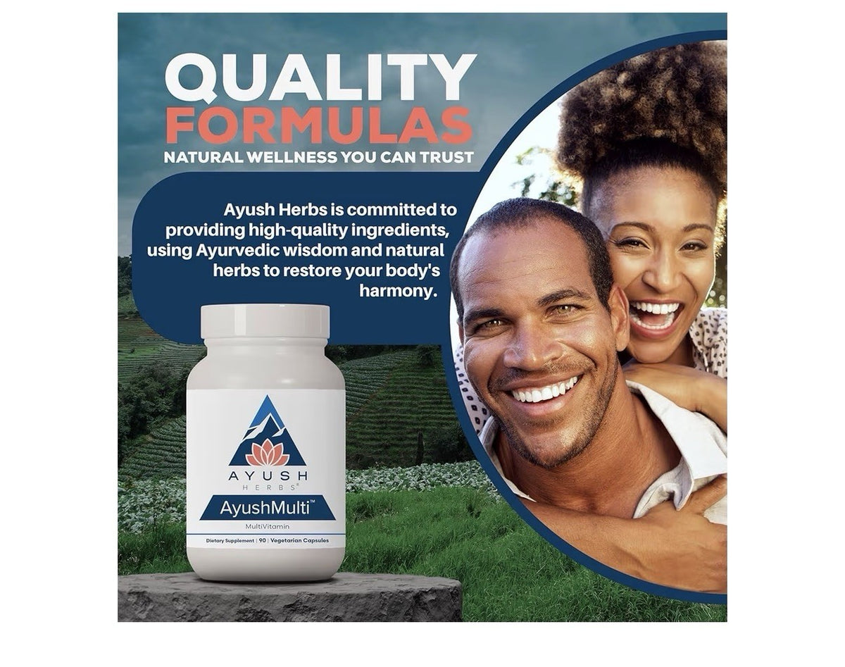 Ayush Herbs AyushMulti MultiVitamin Daily Vitamin For Women And Men 90 Capsules