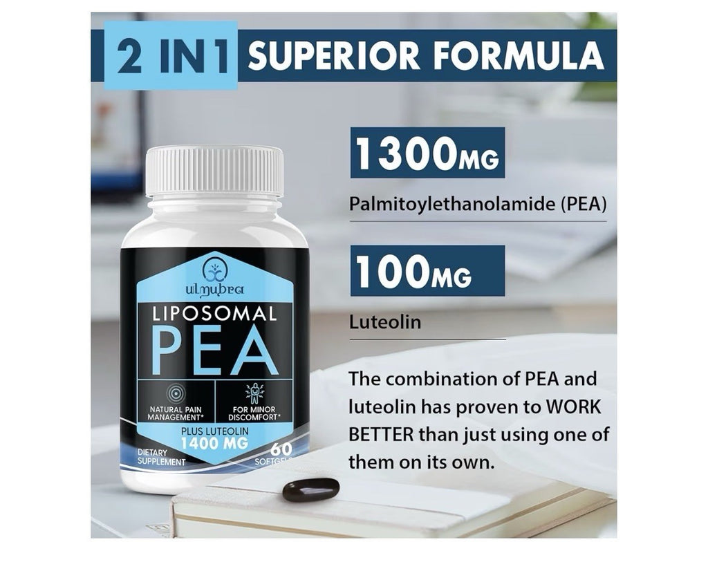 Ulmubra Liposomal PEA Palmitoylethanolamide 1300 MG Plus Luteolin 100 MG 60sgel