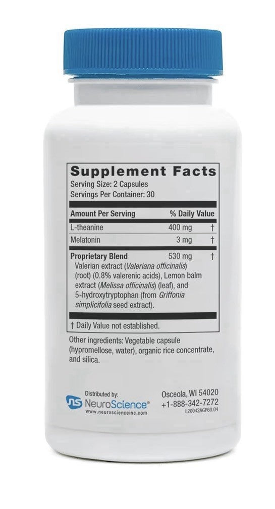 Neuroscience Alpha GABA PM Sleep Aid Calming Stress Support Brain Health 60 Caps