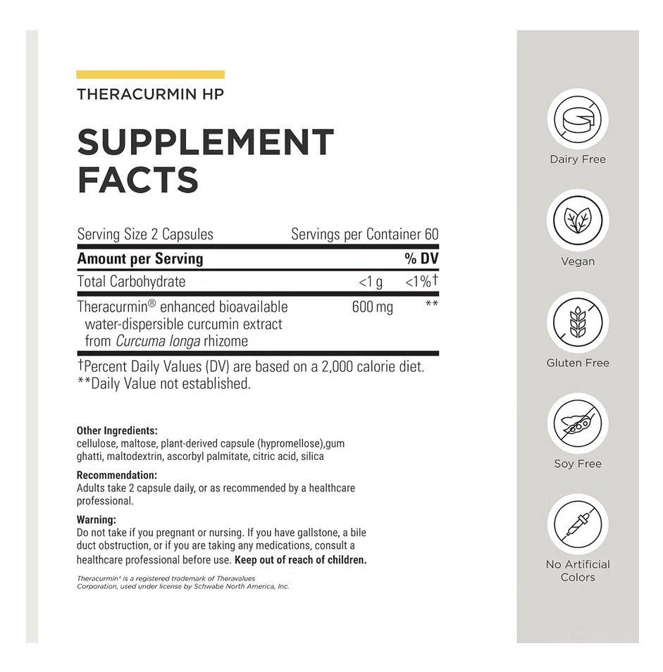 Integrative Therapeutics Theracurmin HP Curcumin Heart Joint Health Support 120c