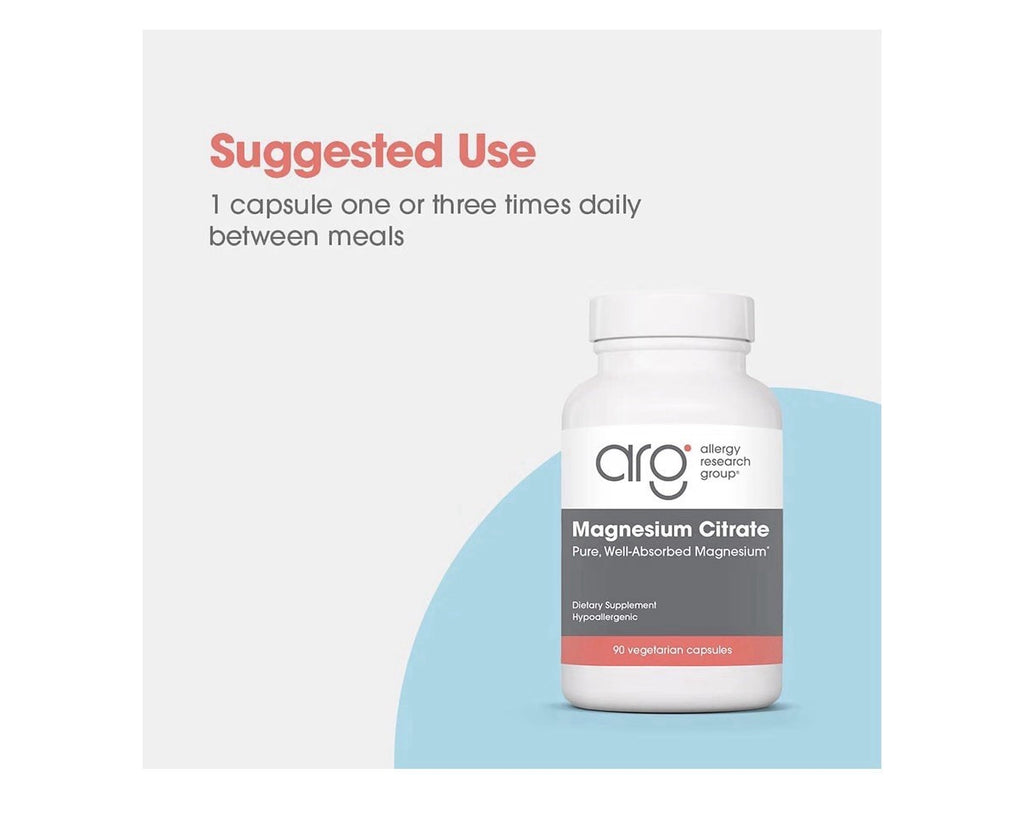 Allergy Research Group Magnesium Citrate Bone Health Energy Stress Response 90ca
