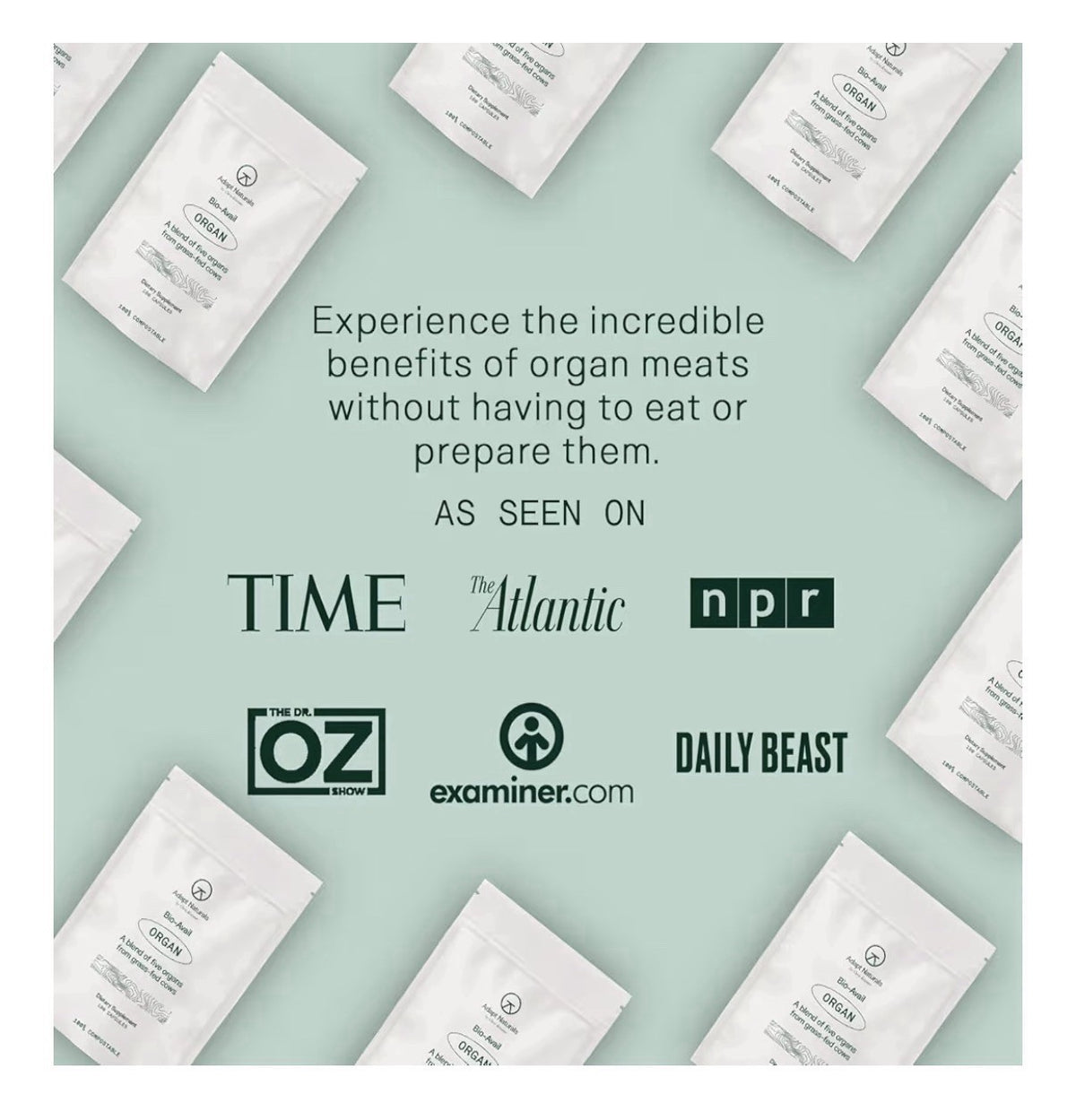 Adapt Naturals Organ Bio-Avail A blend of five organs from grass-fed cows 180cap