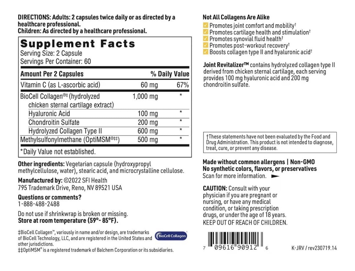 SFI Health Joint Revitalizer Connective Tissue Support 120 Capsules