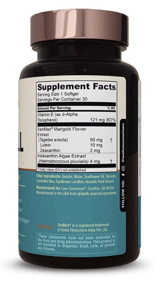 Live Conscious OPTIWELL Vision & Eye Health Vitamins AREDS 2 Ingredients 2 Pack
