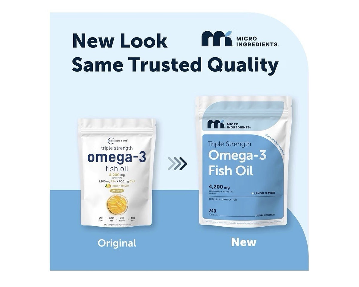 Micro Ingredients Triple Strength Omega-3 Fish Oil 4,200 mg Per Serving 240sgel