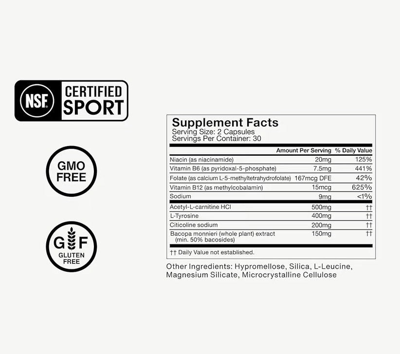 Momentous Brain Drive Cognitive Health & Function Nootropic Memory Focus 60 Caps