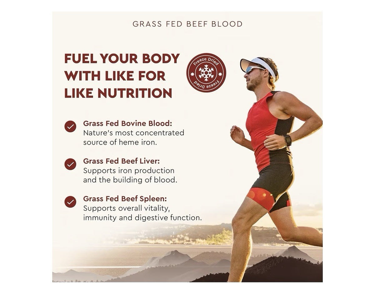 Ancestral Supplements Grass Fed Blood With Liver & Spleen Pasture Raised 180caps