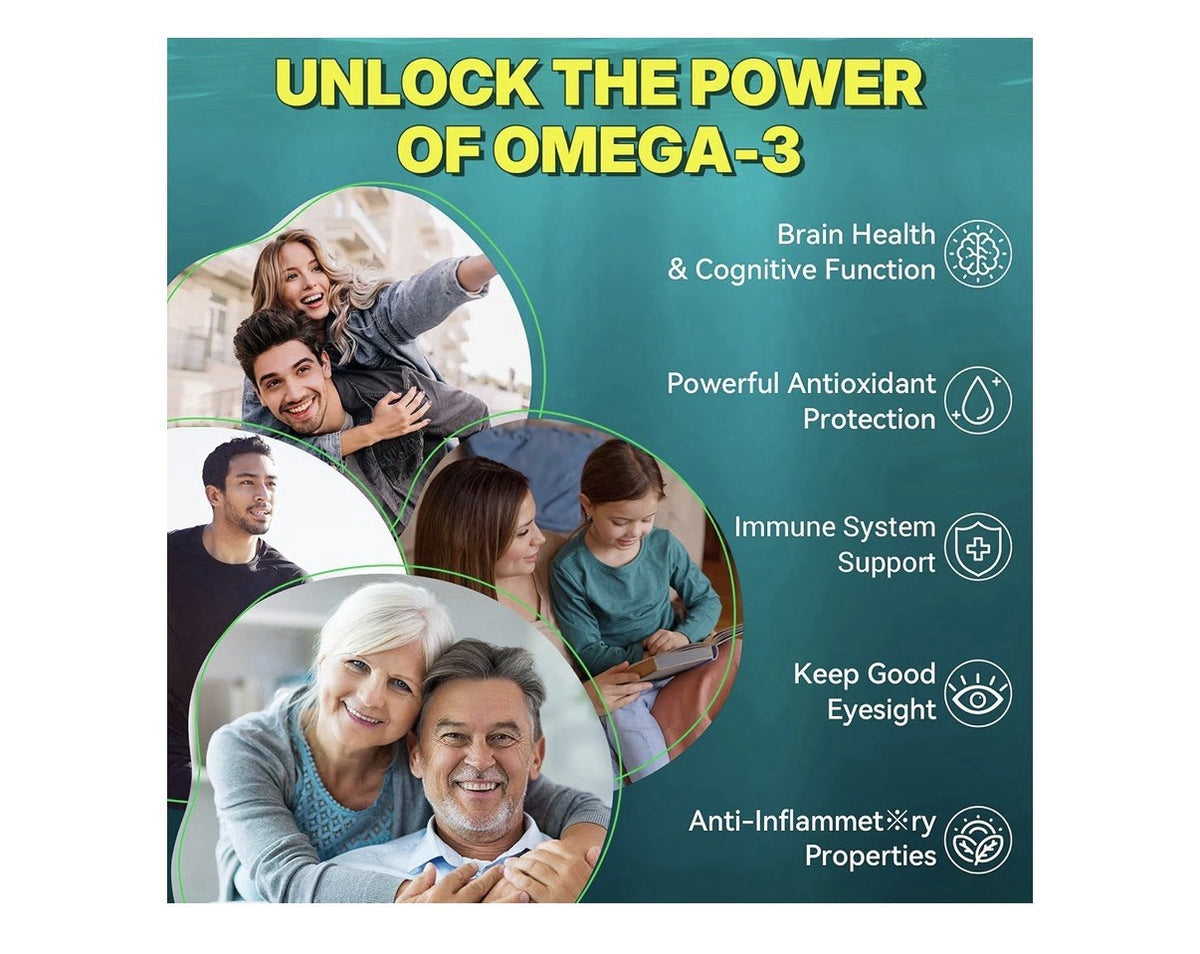 2 Pack Neviss Vegan Algae Omega-3 DHA + EPA Gummies for Adults Sugar Free