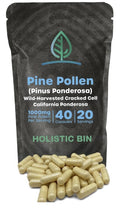 Holistic Bin Pine Pollen Pinus Ponderosa Wild Harvested 40 Capsules