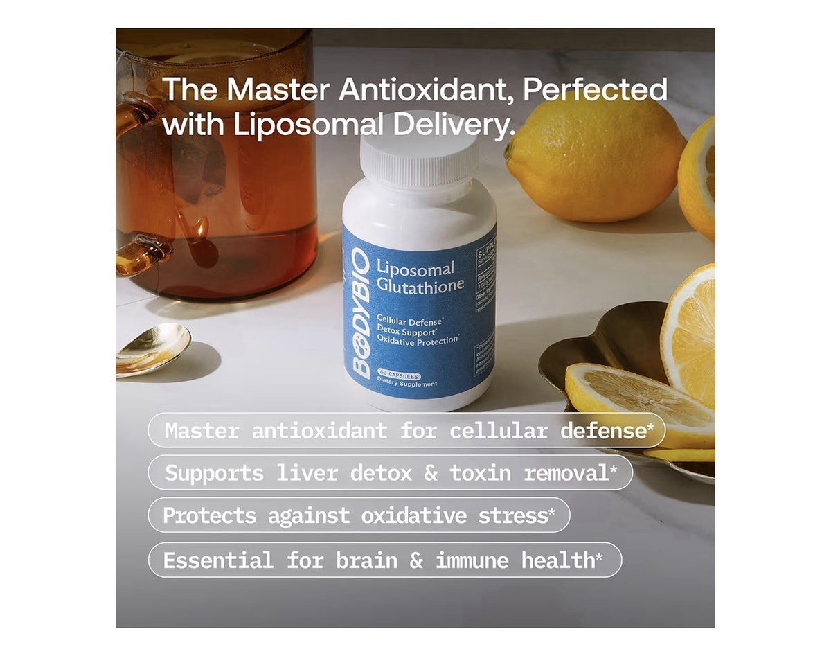 Bodybio Liposomal Glutathione Cellular Defense Detox Support Antioxidant 60 Caps