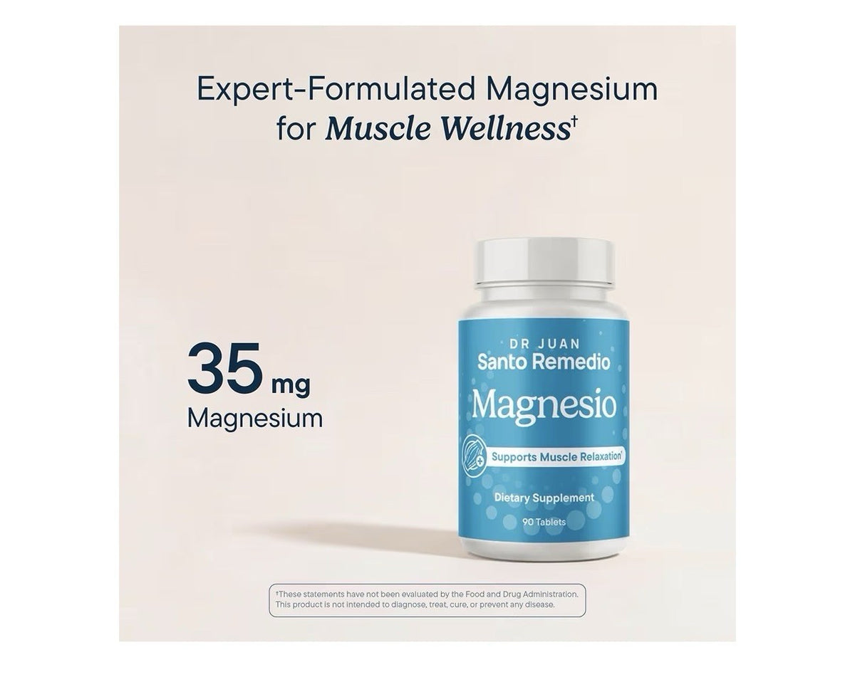 Dr Juan Santo Remedio Magnesio Magnesium Supports Muscle Relaxation 90 Tablets