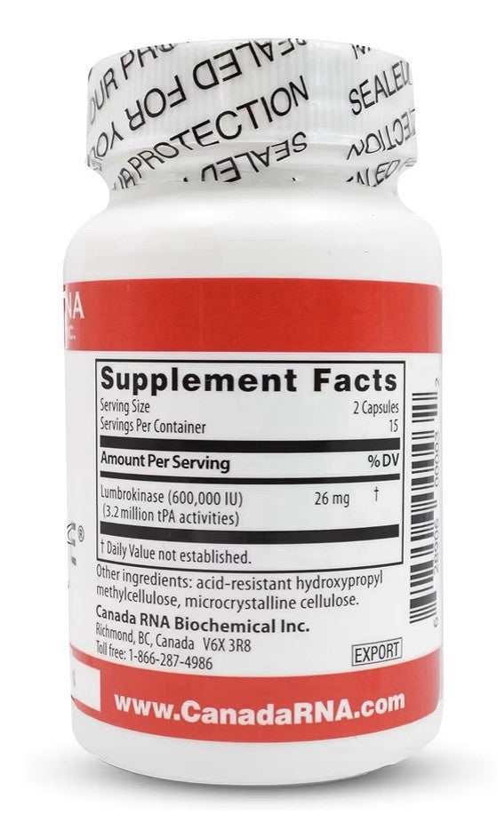 BOLUOKE Canada RNA Lumbrokinase 30 Capsules Dietary Supplement