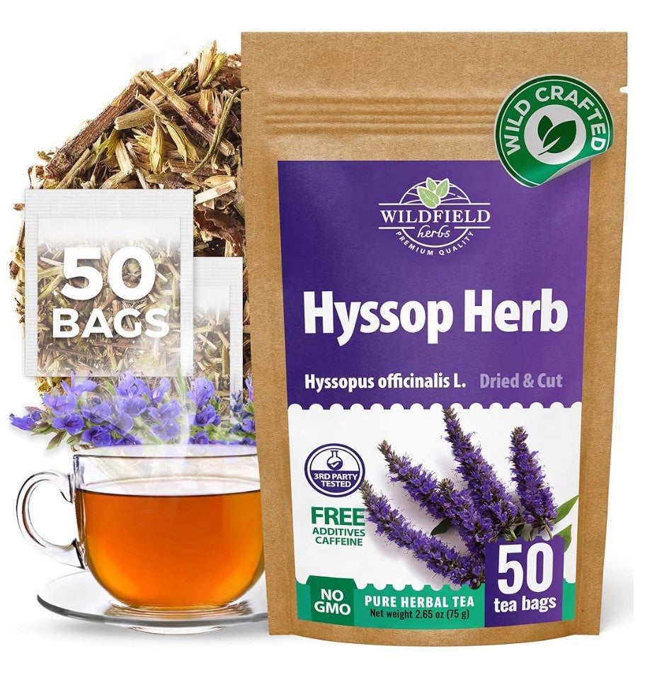 Hyssop tea bags  Dried Herb Herbal (Hyssópus Officinális) Hissop 50 Teabags
