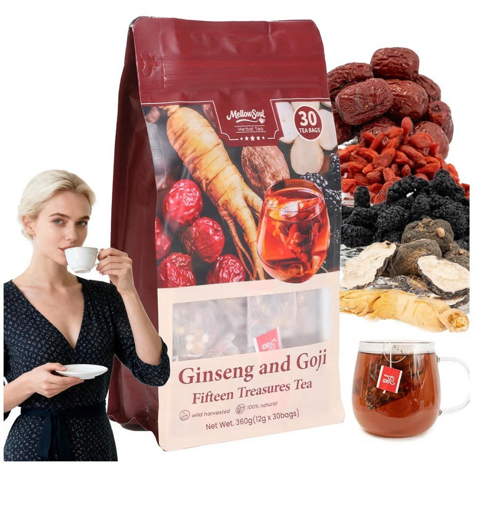 MellowSoul Ginseng Fifteen Treasure Tea Herbal Kidney Liver Cleanse Detox 30TBag