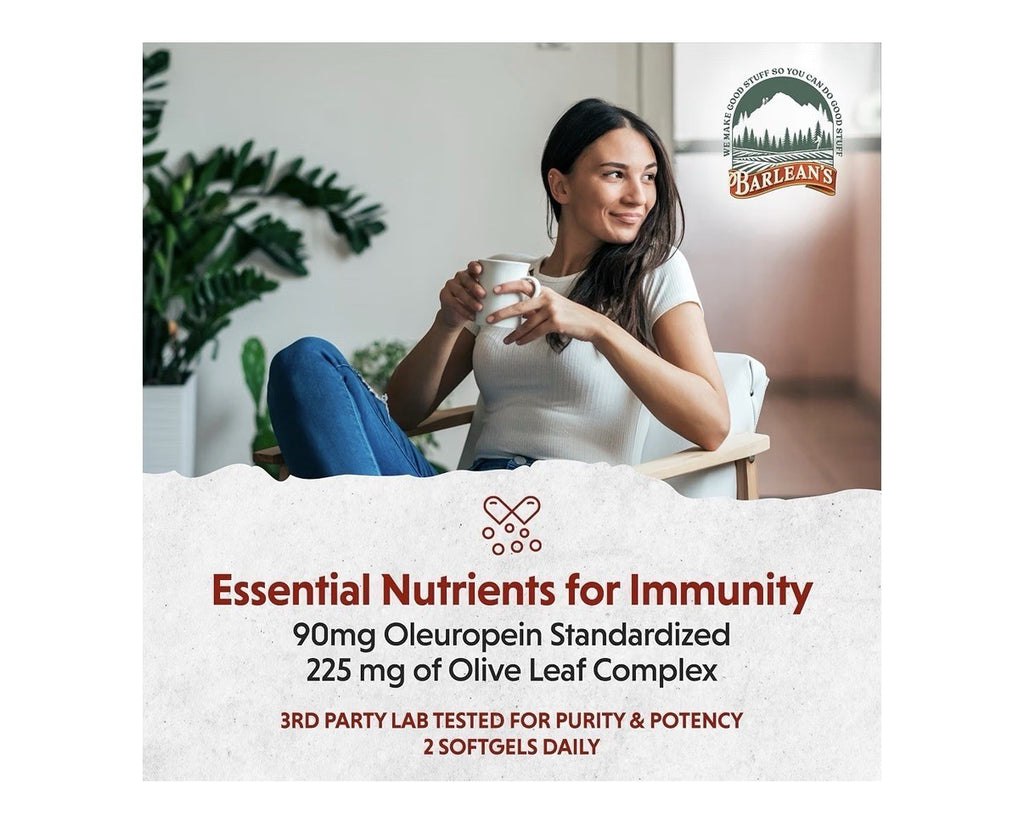 Barlean's Immune Support Olive Leaf Complex Antioxidant Health Tonic 120softgels