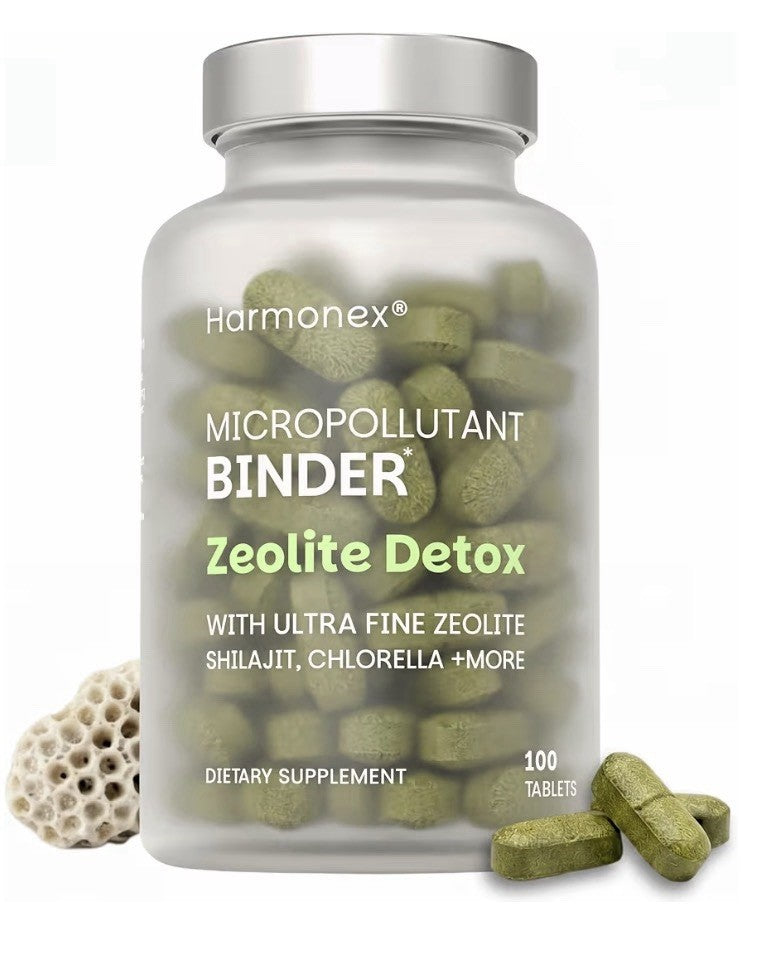 Harmonex Zeolite Detox Micropollutant Binder Gut Digestive Liver Support 100Tabs