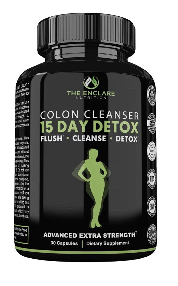 2Pack THE ENCLARE NUTRITION Colon Cleanse 15 Day Detox Flush Cleanse Women & Man