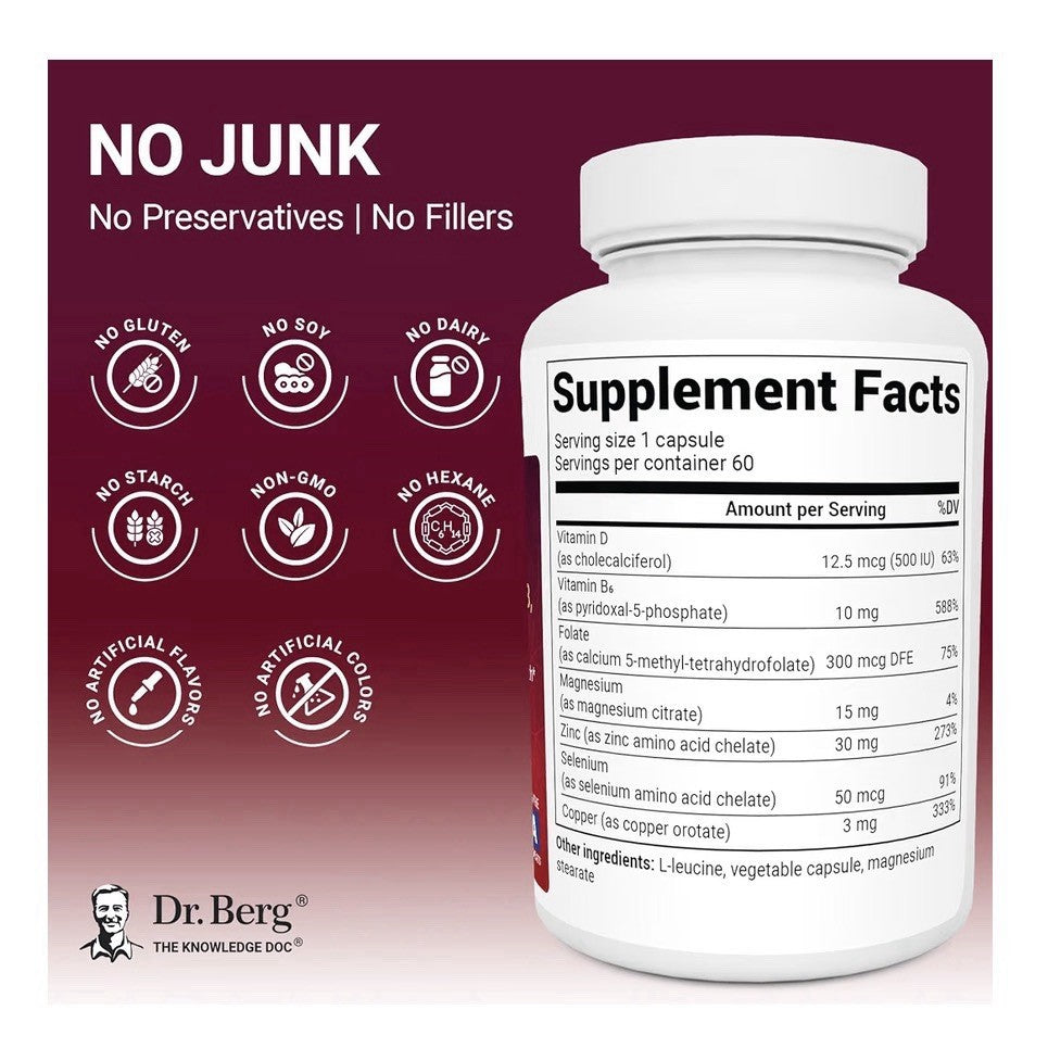 Dr. Berg Zinc With Magnesium Vitamin D3 Selenium Immune Skin Hair Support 60caps