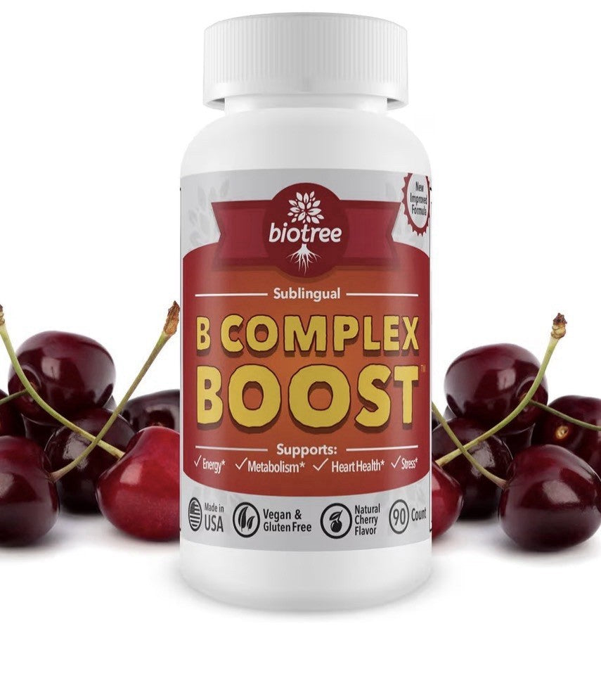 BioTree Labs B Complex Boost Vitamin B12 Sublingual B12 Methylcobalamin B6 90tab