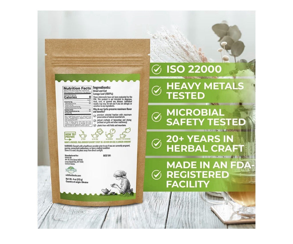 Wildfield Lovage Leaves Dried Herbal Tea Levisticum Officinale Levísticum 4Oz