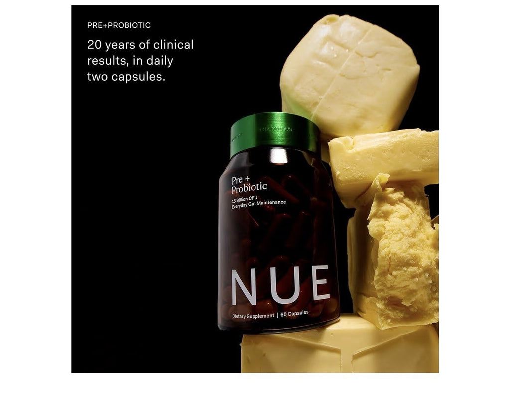 Nue Pre + Probiotic Everyday Gut Maintenance 15 Billion CFU Supplement 60Capsule
