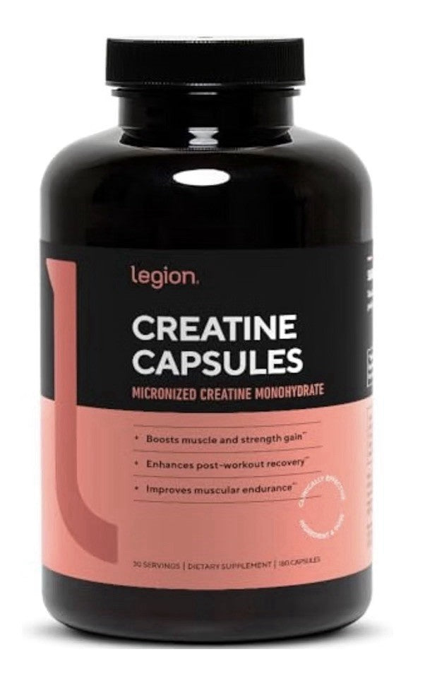 LEGION Micronized Creatine Capsules Monohydrate Muscles Workout Recovery 180caps