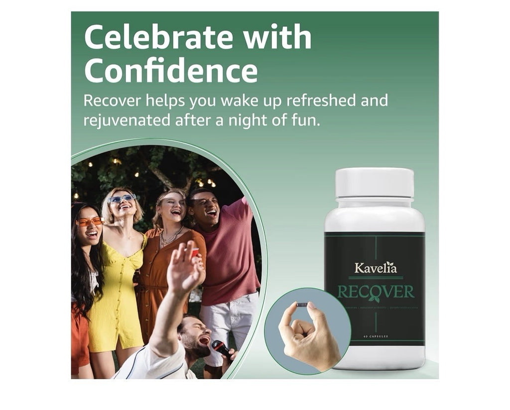 Kavelia Recovery Pre & Post Drinking Aid Liver Support Hydration Electrolytes