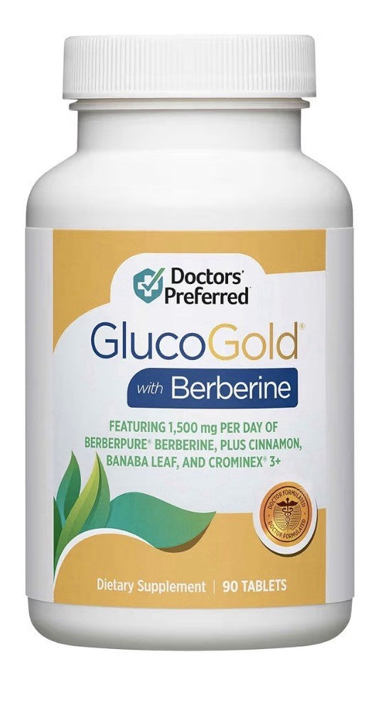 2 Pack DOCTORS' PREFERRED GlucoGold with Berberine Cinnamon Chromium Banaba Leaf