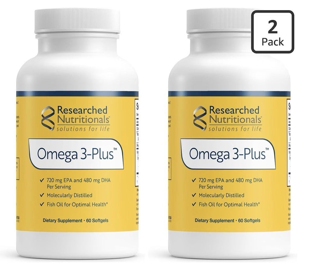 2 Pack Researched Nutritionals Omega-3 Plus Fish Oil For Optimal Health EPA DHA